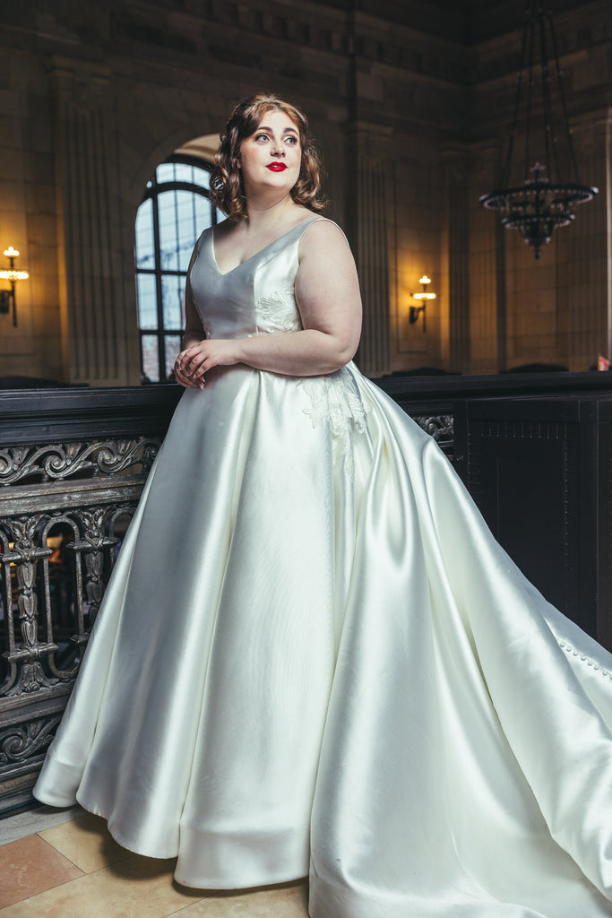 ALISON | Plus size ballgown with lace detail-Vanya Designs Bridal Shop