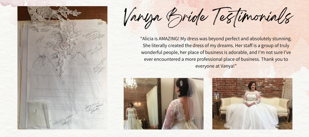 Vanya Bride Testimonials Slide 3 | Vanya Designs Bridal | Women's Bridal Boutique Wichita, KS