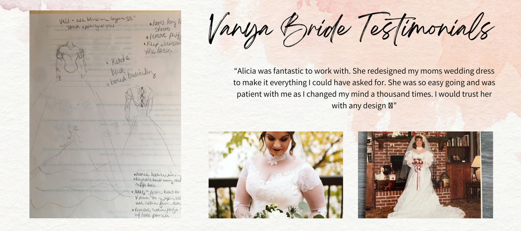 Vanya Bride Testimonials | Vanya Designs Bridal | Women's Bridal Boutique Wichita, KS
