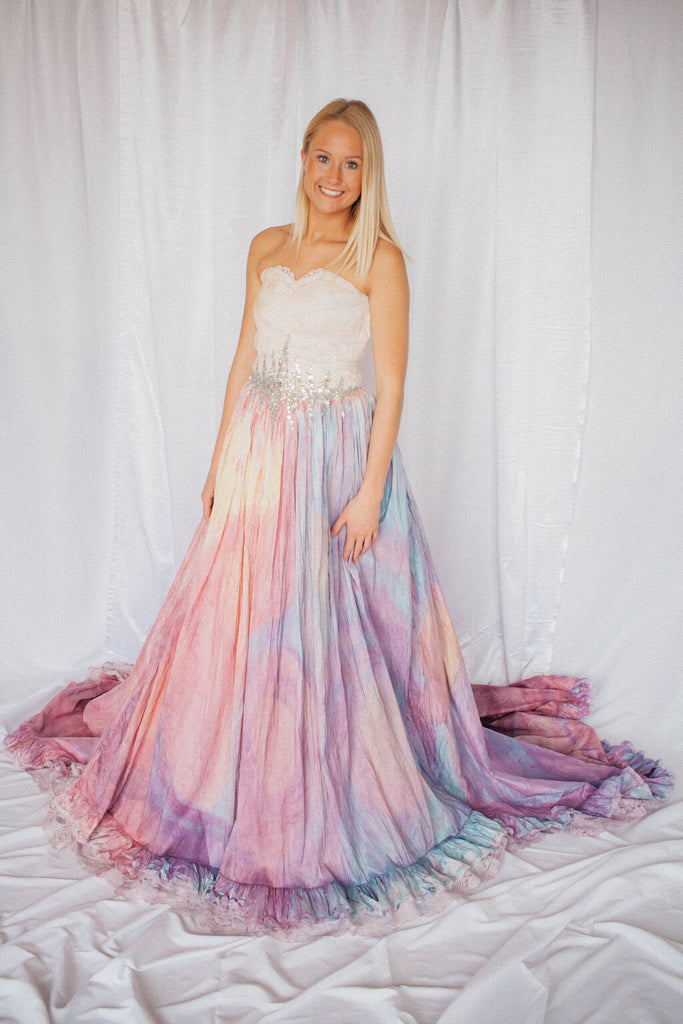 ARABELLA | Hand dyed vintage silk ballgown-Vanya Designs Bridal Shop