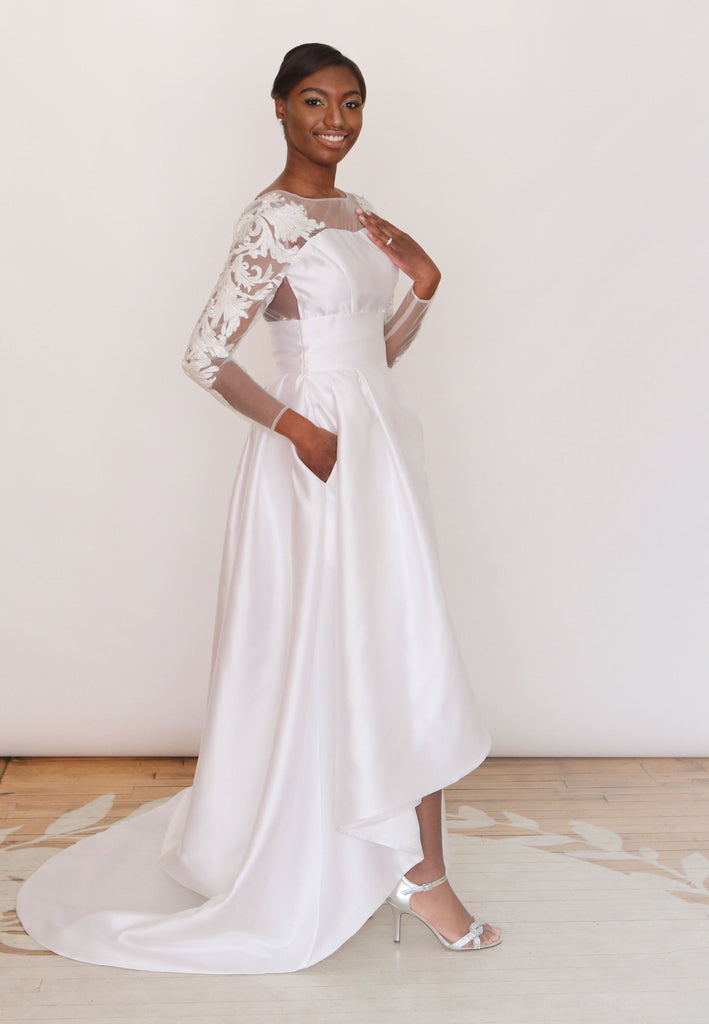 ANNA | Reception dress with overskirt-Vanya Designs Bridal Shop
